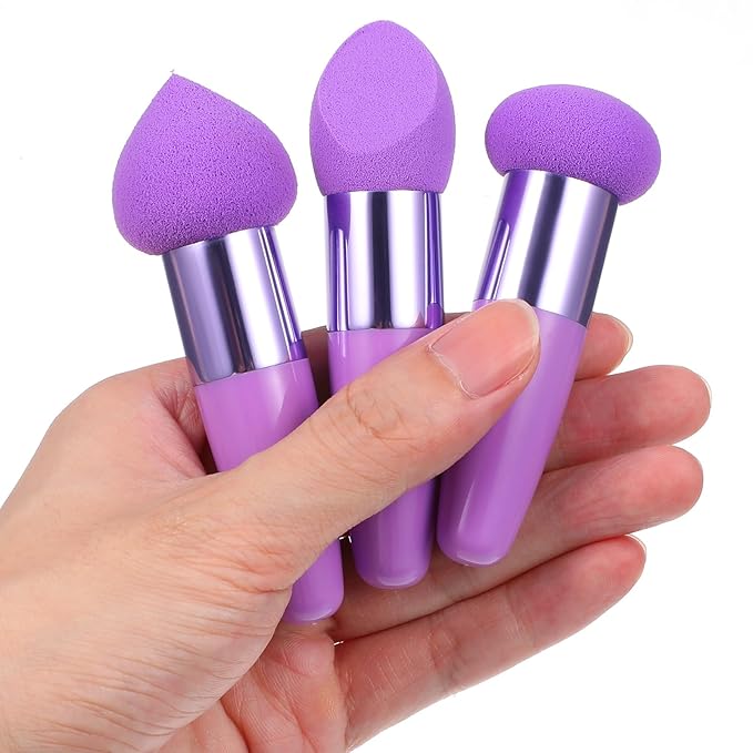Sibba Makeup Brushes 3 PCS Powder Makeup Puff Beauty Blending Sponge Coloring Concealer Applicator Foundation Setting Face Cosmetic Cosmetics Contour Stick Color Cover Sponges Set Women