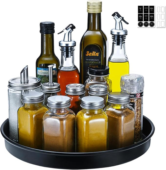 12" 1 Pack Black Lazy Susan Turntable Organizer