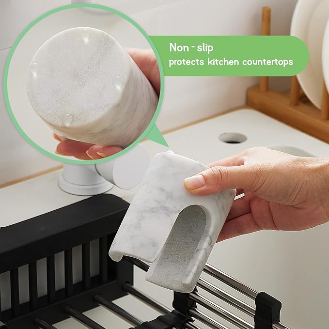 Marble Sponge Holder Sink Sponge Caddy for kichen counter Drying Rack for Sink Organizer Modern Stone Kitchen Sink Caddy