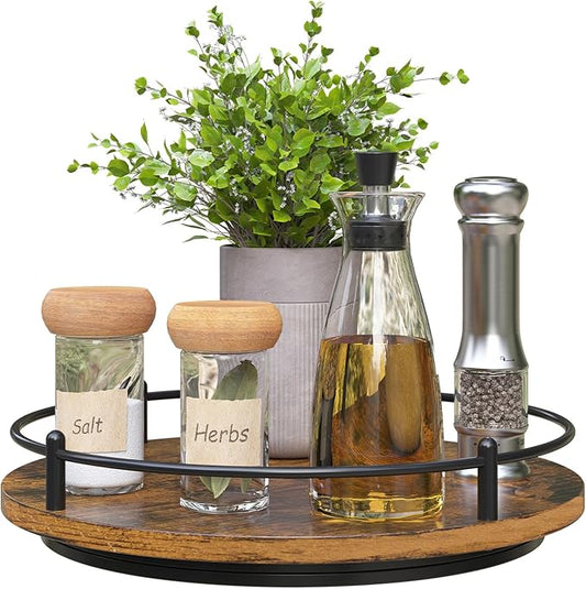Lazy Susan Organizer：10 Inch Rotating Spice Rack Decor for Kitchen Countertop