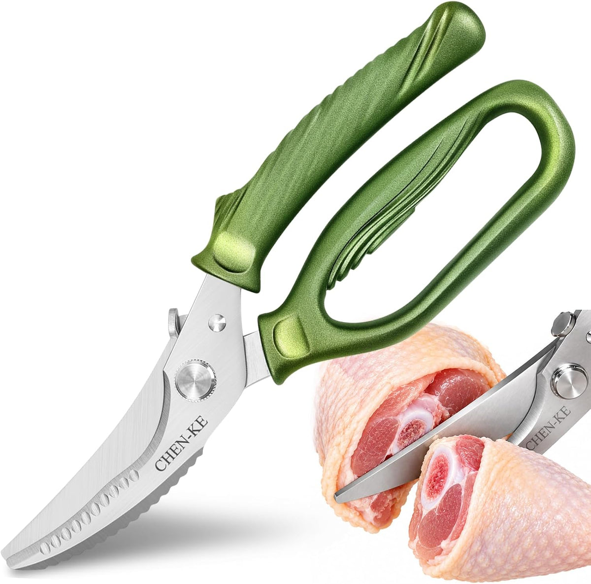Rust Resistant Heavy Duty Multipurpose Kitchen Shears-Green