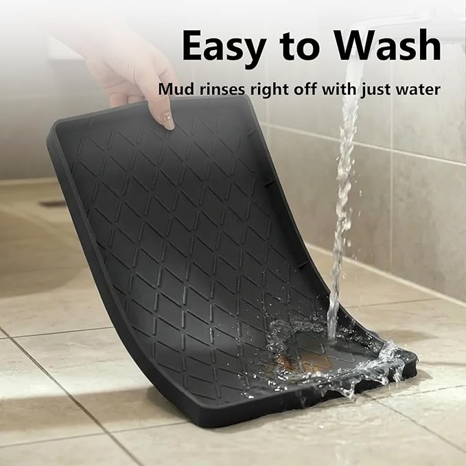 Mateeylife Under Sink Mats for Kitchen Waterproof 22"X19", Undersink Protectors，Silicone Mat Cabinet Liner, Under Sink Organizer for Bathroom and Kitchen，Boot Tray Pet Food Mat, Classic Black