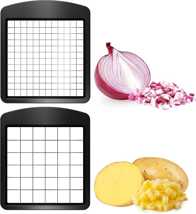 Fullstar Blade Replacement Set – Only Compatible with Select Fullstar Vegetable Chopper Models – 2pc Insert Set for Large Dice (Potatoes, Apples) & Small Dice (Onions, Tomatoes) – 3.9 x 4.4 inches