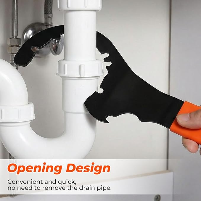 Universal Sink Drain Wrench,Open Design Facilitates for Easy Use,for Loosening and Tightening 4, 6, and 8 Tab Locknuts on Strainer Drains