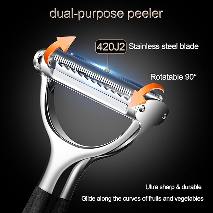 Multifunctional Vegetable Julienne Peeler for Kitchen, Camping and Travel