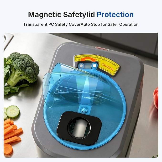 BLEOU 5-in-1 Commercial Electric Vegetable Chopper, 330LBS/H Heavy Duty Food Dicer & Veggie Slicer with Magnetic Safety Lid, Stainless Steel Blades, Ideal for Restaurant & Kitchen