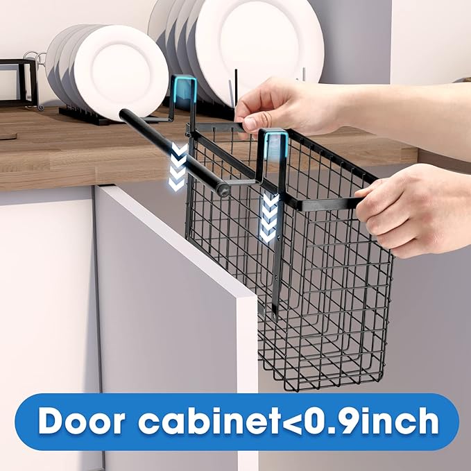 YMCCOOL 2 Pack Cabinet Door Organizer,Over The Cabinet Door Organizer with Towel Bars,Hang Over Cabinet Door Storage, Kitchen Cabinet Door Organizer for Cutting Board, Baking Sheet, Foil, Plastic Wrap