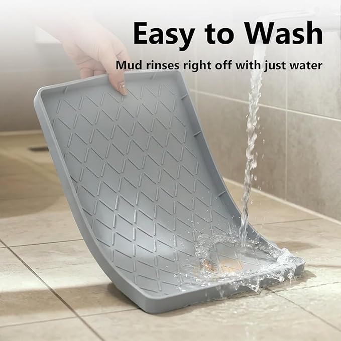Mateeylife Under Sink Mats for Kitchen Waterproof 34"X22", Undersink Protectors，Silicone Mat Cabinet Liner, Under Sink Organizer for Bathroom and Kitchen，Boot Tray Pet Food Mat, Light Grey