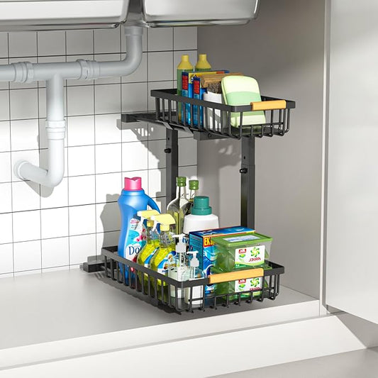 Under Sink Organizers, 5 Adjustable Height