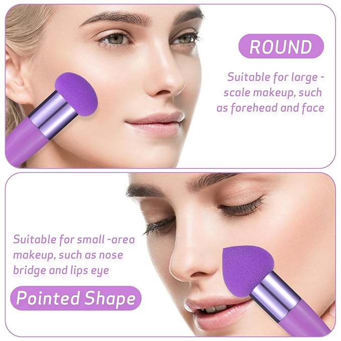 Sibba Makeup Brushes 3 PCS Powder Makeup Puff Beauty Blending Sponge Coloring Concealer Applicator Foundation Setting Face Cosmetic Cosmetics Contour Stick Color Cover Sponges Set Women