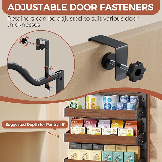 8-Tier Spice Rack Wall Mount, Black