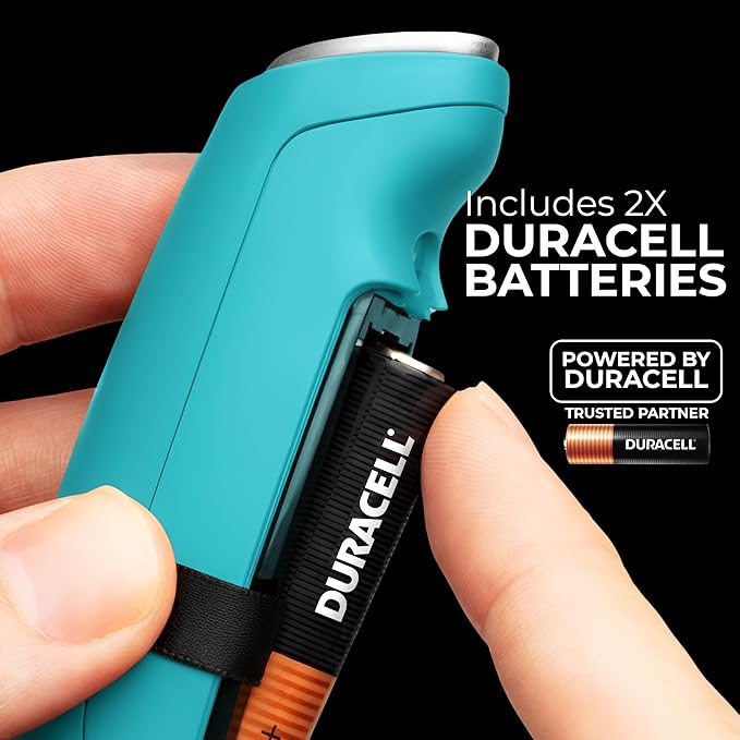 Zulay Kitchen Powerful Milk Frother Wand With Duracell Batteries - Ultra Fast Handheld Drink Mixer - Electric Whisk Foam Maker for Coffee, Lattes, Cappuccino & Matcha - Triple Whisk - Pacific Blue