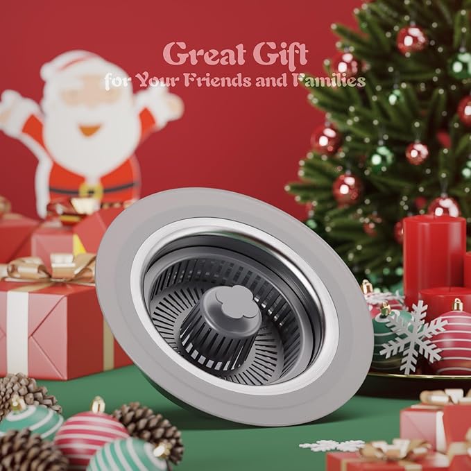 3 in 1 Kitchen Sink Drain Strainer and Stopper, 304 Stainless Steel Pop-up Anti-Clogging Basket Strainer, Fast Drainage Kitchen Sink Plug for Standard 3-1/2" Drain Hole