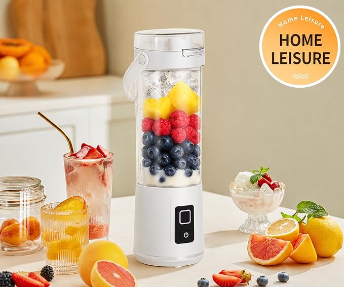 Portable Juicer Smoothie Blender, Compact Rechargeable 50W Cordless Blenders for Shakes and Smoothies, for Kitchen, Smoothies Maker with BPA-Free Cup