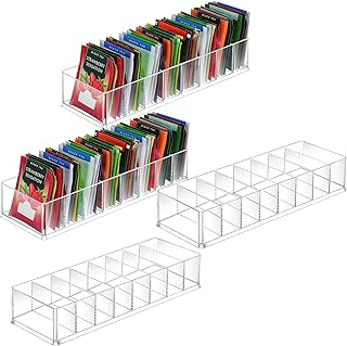 4 Pcs Tea Bag Organizer Clear Teabag Holder Drawer Storage Box