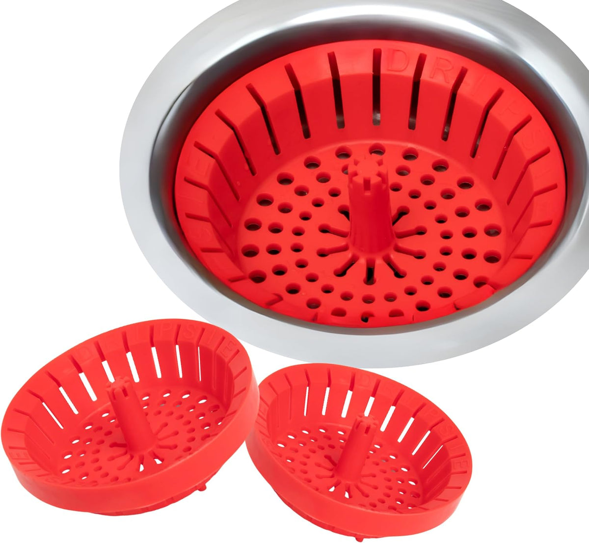 3-Pk Clog-Free Kitchen Sink Strainer - USA Made Sink Drain Strainer