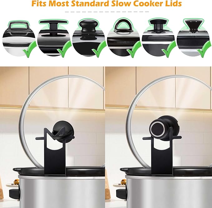 Slow Cooker Lid Holder - for Crock Pot Stainless Steel Pot Lid Stand Space-Saving Burn-Proof Organizer for Housewives & Busy Office Workers, Keeps Countertops Clean