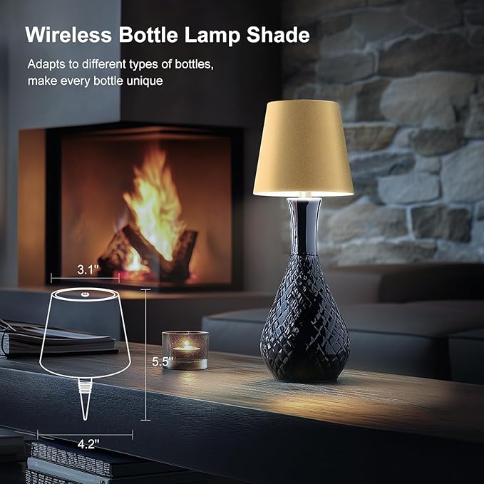 Wireless Bottle Lamp, 2024 New 3 Color Rechargeable Wine Bottle Lights for Bars Restaurants (Bronze, 1PC) v