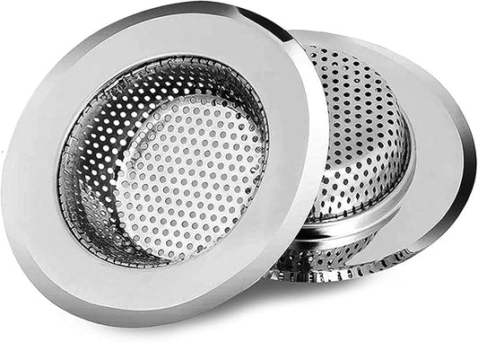 2pcs Heavy Duty Stainless Steel Slop Basket Filter Trap, 4.5" Top / 2.95" Mesh Metal Sink Strainer
