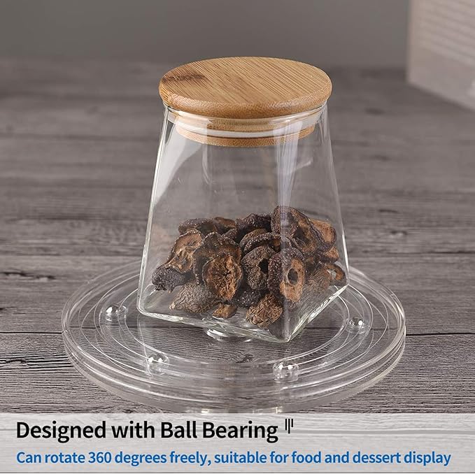 Bivethoi 6 Inch Mini Turntable - Clear Rotating Tray, Acrylic Ball Bearing Turntable Plate for Kitchen, Spice Rack, TV, Laptop, Computer Monitor
