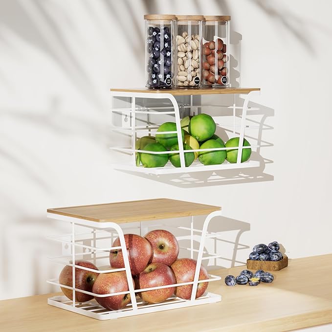 Extra Large 2 Pack Potato and Onion Storage Bins, White