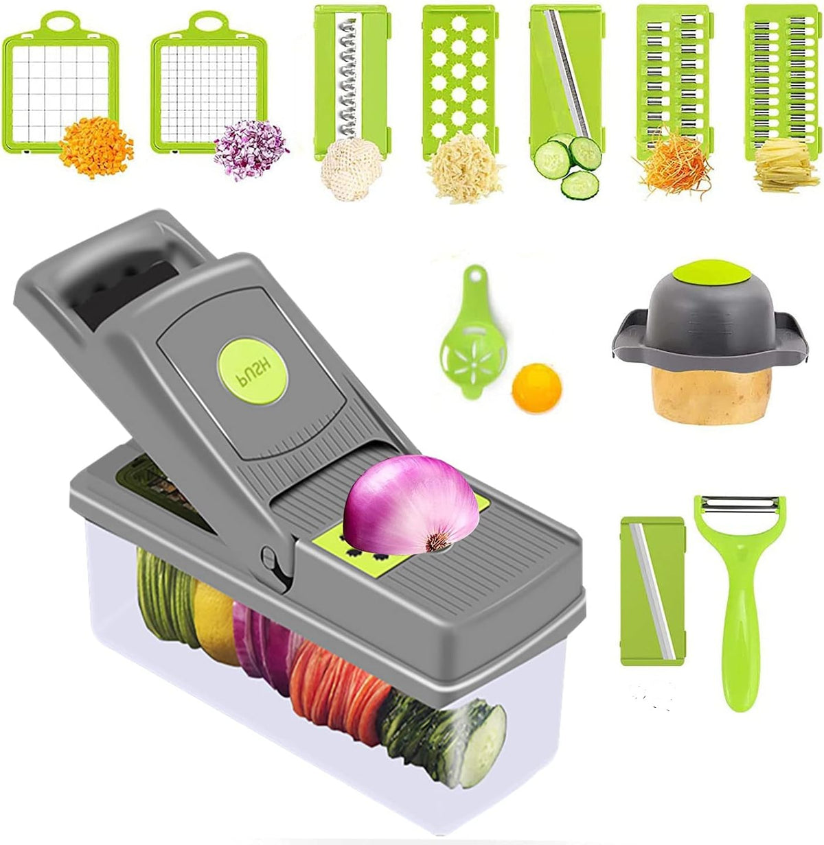 Vegetable Chopper With Container Onion Chopper, Egg Slicer, Slicer, Vegetable Slicer, Professional food chopper,8 blades