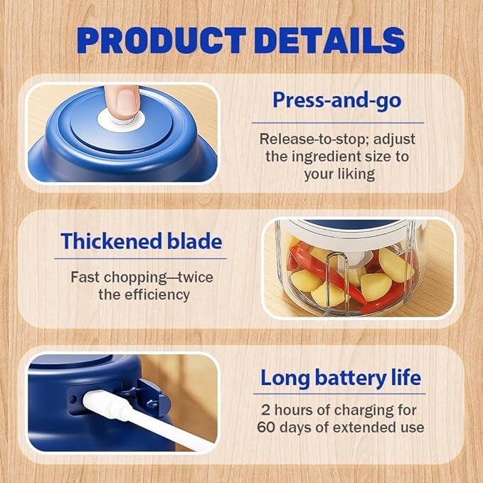 Electric Mini Garlic Chopper Set, 2026 New Small Garlic Chopper Mincer, USB Rechargeable, Wireless Veggie Grinder, Rapidly Garlic Minces Ginger Onion Chili Veggie (Green, 320ml)