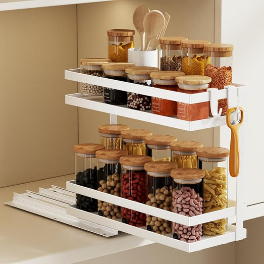 Magheo 2-Tier Spice Rack Organizer - White (1 Pack)