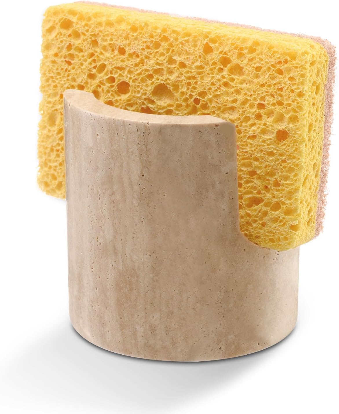 Turkish Natural Marble Sponge Holder, Beige Kitchen Sink Organizer