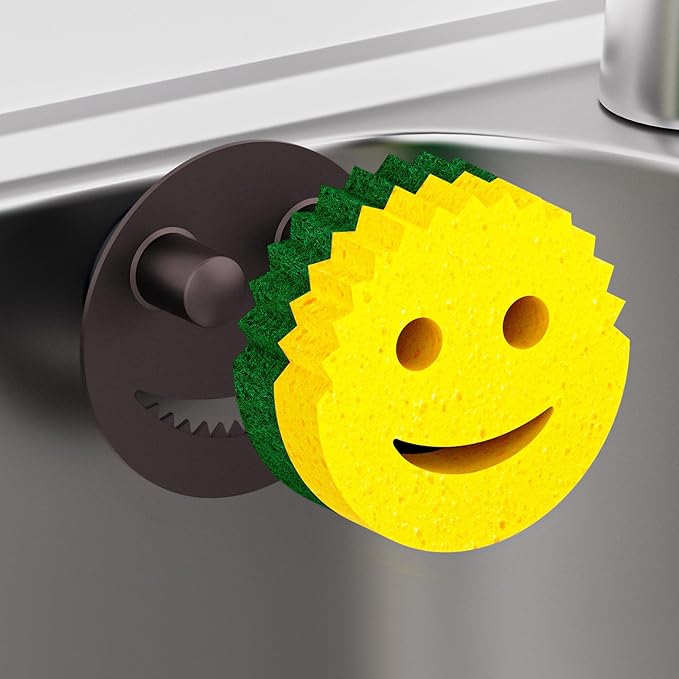 Kontoyo Sponge Holder for Kitchen Sink,Sink Caddy Organizer with Suction Cup Installation for Kitchen/Bathroom, Self Draining,Sponge Caddy for Holding Smiley Sponges-Bronze