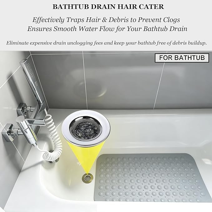 Seatery 2PCS 1.50" Bathtub Hair Catcher, Bathroom Sink Strainers, Tub Drain Hair Catcher, Drain Strainer for Shower, Laundry, Mop Pool, Utility, Slop, RV Sink, Stainless Steel
