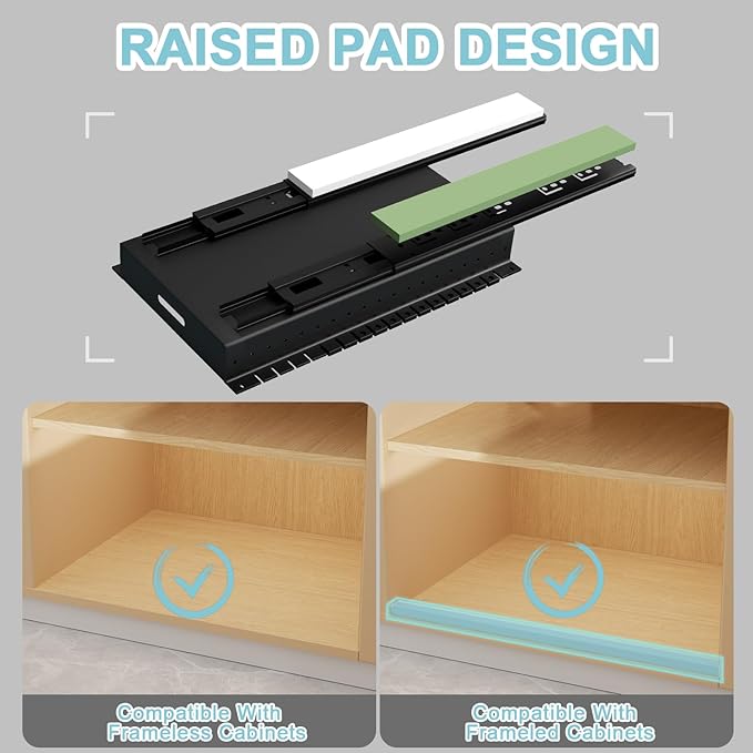 Golener Pots and Pans Organizer Under Cabinet - 22" Deep Expandable Pot Organizers inside Cabinet with 10 Adjustable Dividers &Handrail, No Drill Pot Lid Holder, Sliding Pot Lid Holder, 2 Packs