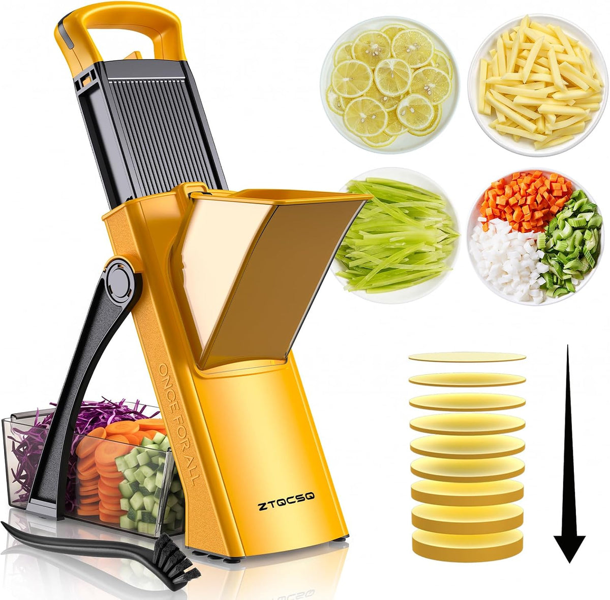 All in 1 Upgraded Version Safe Mandoline Slicer for Kitchen, Veggie Slicer
