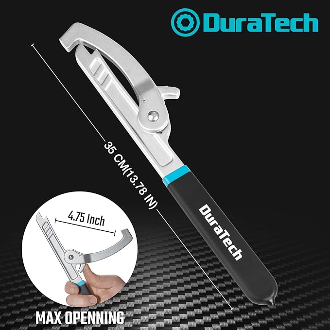 DURATECH Sink Strainer Lock Nut Wrench, Adjustable up to 4-3⁄4" Capacity Upgrade Jaw, for Install or Remove Strainer Basket Lock Nuts