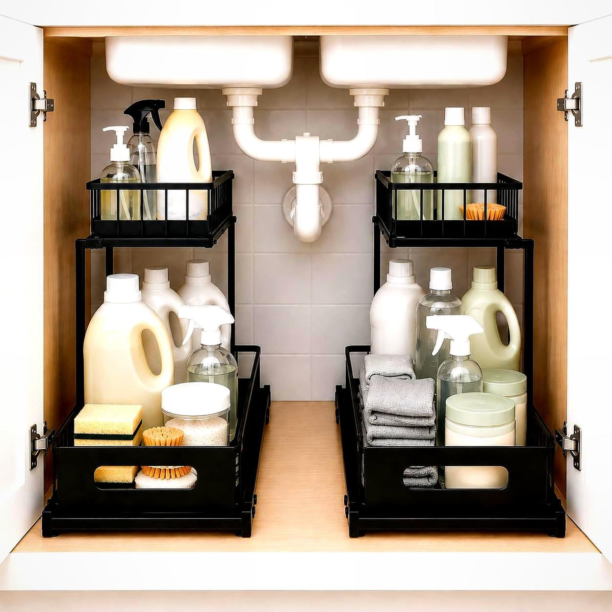 Apex & Co. 2-Tier Under Sink Organizer with Pull-Out Sliding Drawer, 1 Pack