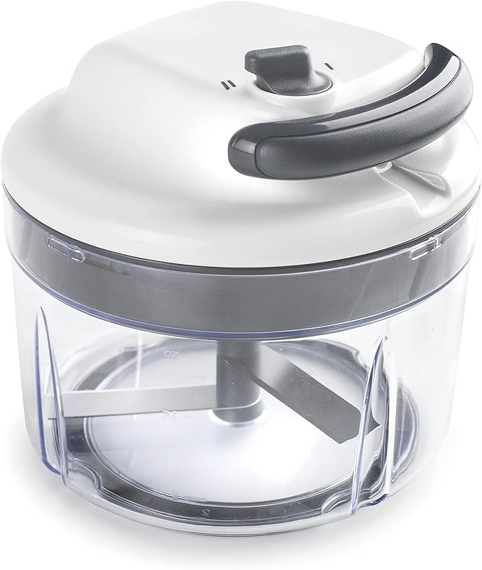 Lacor - 60599 - Affilato Handy Slicer, Food Chopper with Stainless Steel Blades, BPA-Free, 2 Speeds, 1.2 L