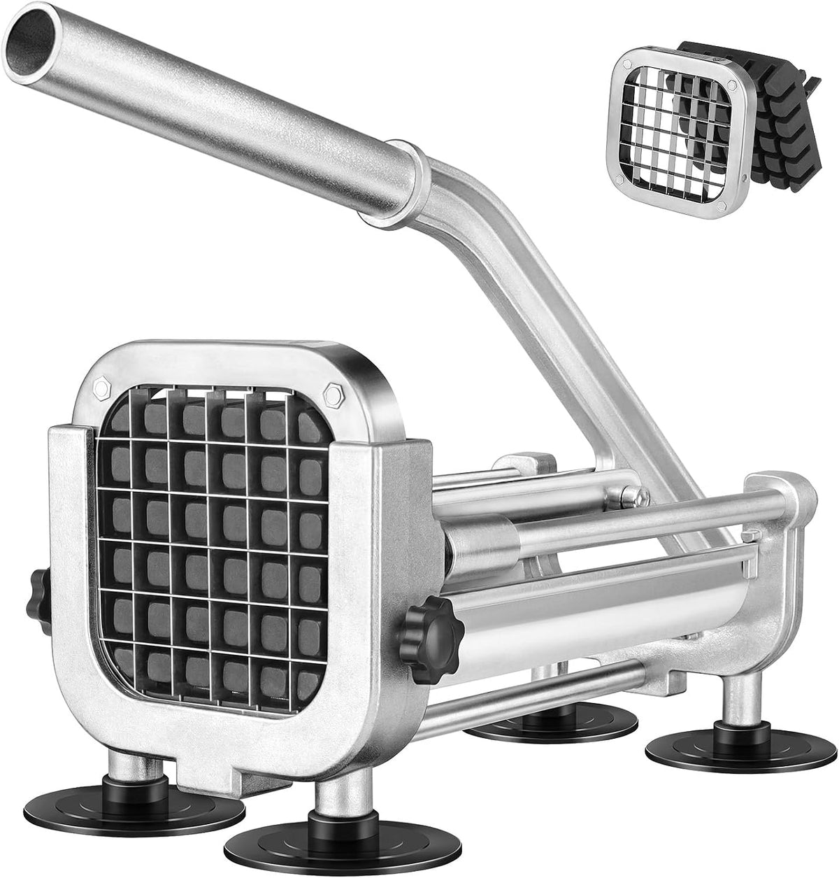 French Fry Cutter, Professional Potato Cutter Slicer with 1/2 In Stainless Steel Blades, Great for Whole Potatoes Carrots Cucumbers.