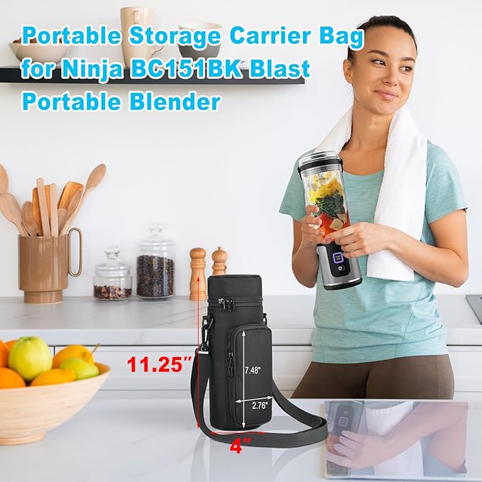 Beautyflier Carrying Bag for Ninja BC151BK Blast Portable Blender, Travel Organizer Case for Portable Blender, Travel Storage Bag for Picnic, Camping or Outgoing (Bag Only)