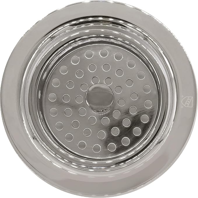 Westbrass D2145-05 3-1/2" Post Style Large Kitchen Sink Basket Strainer, Polished Nickel (2-Pack)