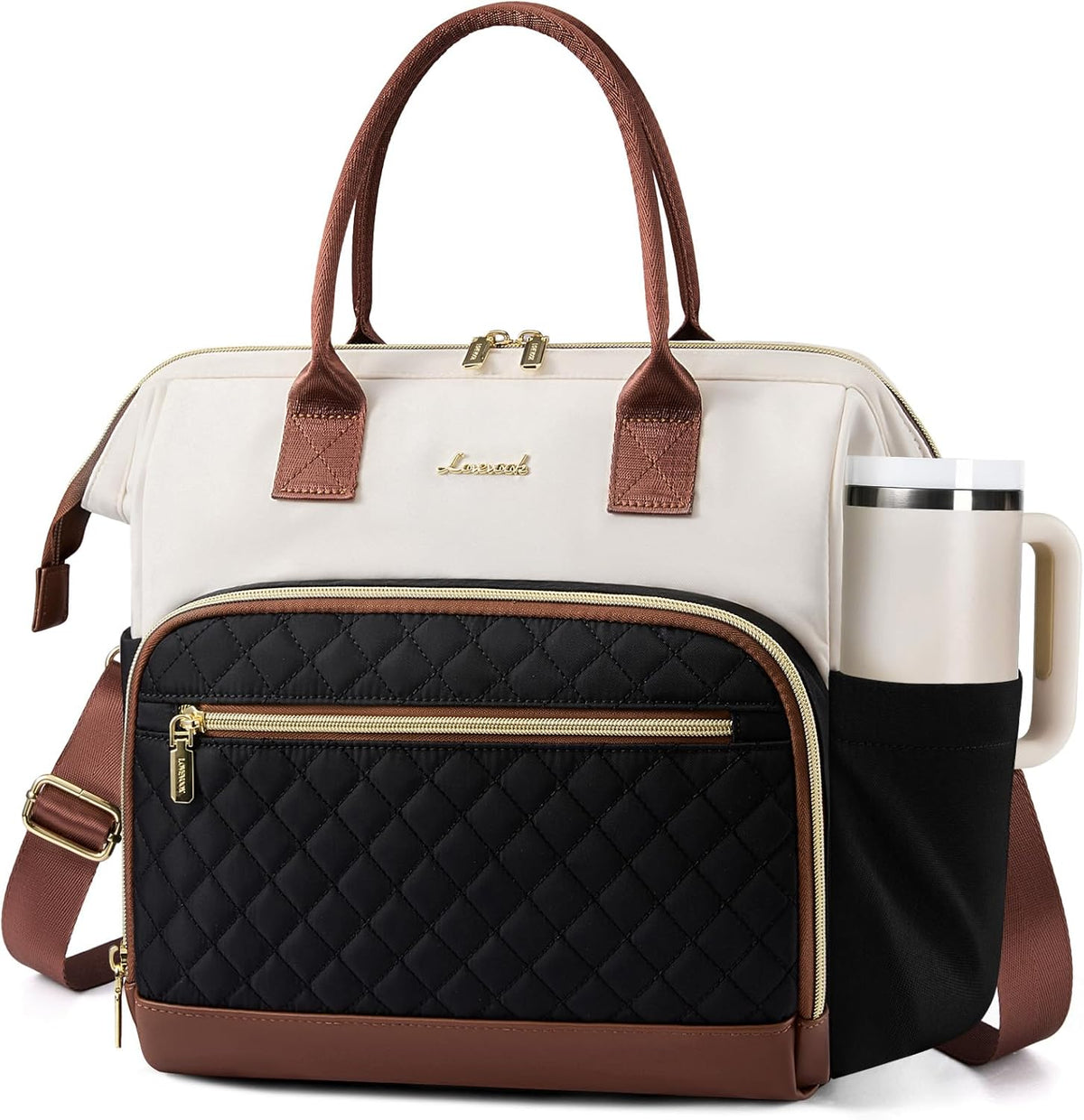 Lunch Bag Women, Insulated Lunch Box for Women with Cup Holder