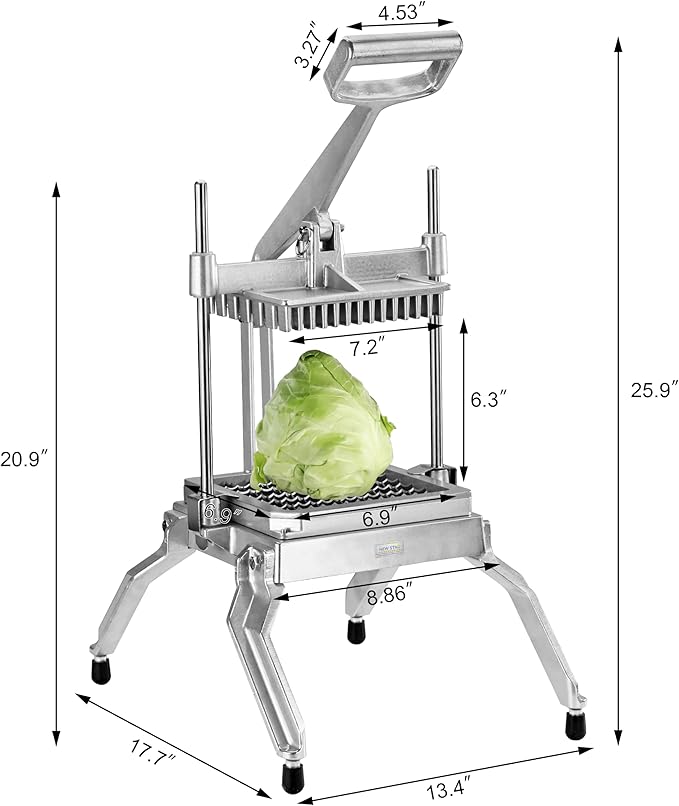 New Star Foodservice Extra Heavy Duty Aluminum Frame Vegetable Slicer Lettuce Cutter (1 Inch Cut)