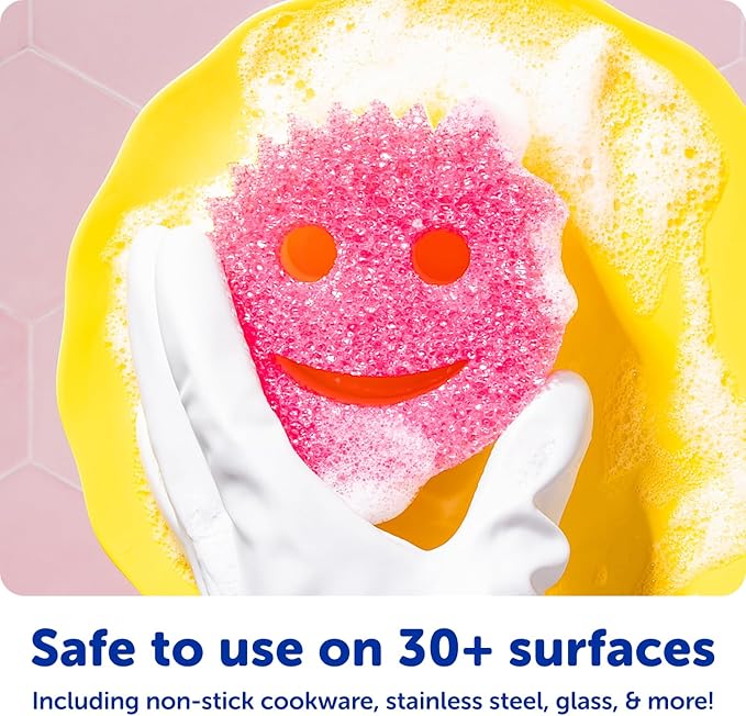 Scrub Mommy Kitchen Sponges (6) + Daddy Caddy Sponge Holder - Scratch-Free Cleaning Sponges for Dishes & Dish Scrub for Multipurpose Cleaning - BPA Free Polymer Foam - Stain & Odor Resistant (7 Count)
