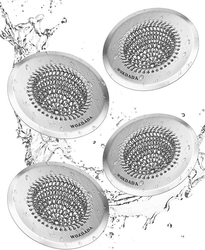Sink Drain Strainer, Reversible Easy Clean Mesh Sink Strainer with 304 Stainless Steel, Wokdada Revolutionary Anti-Rust Large Kitchen Sink Strainer Food Catcher for Garbage Disposal Without Clogging