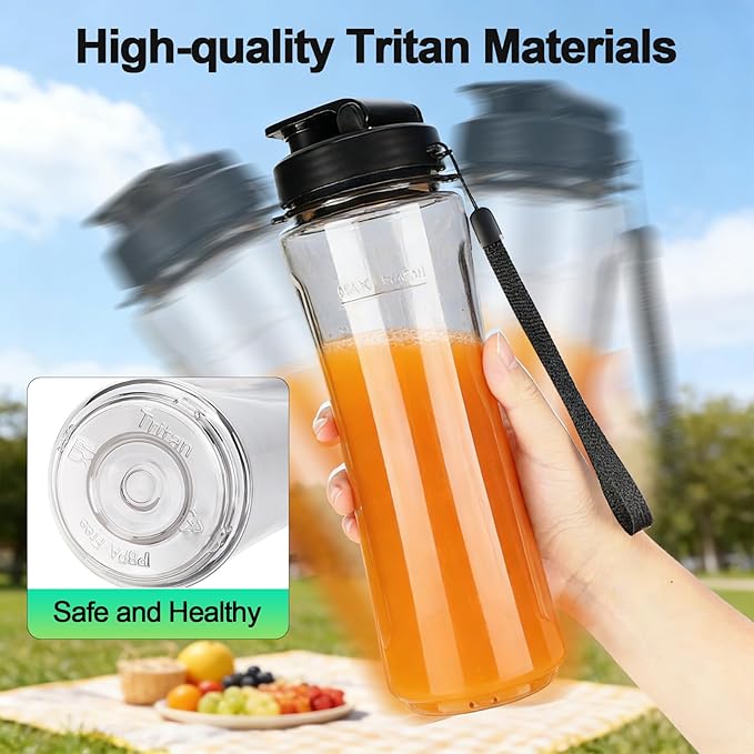 OMMO 500W Personal Blender for Smoothies, Milkshakes and Juices with 4-Fin Blades, 17oz BPA-Free Tritan Portable Cup, Powerful Single-Serve Kitchen Blender