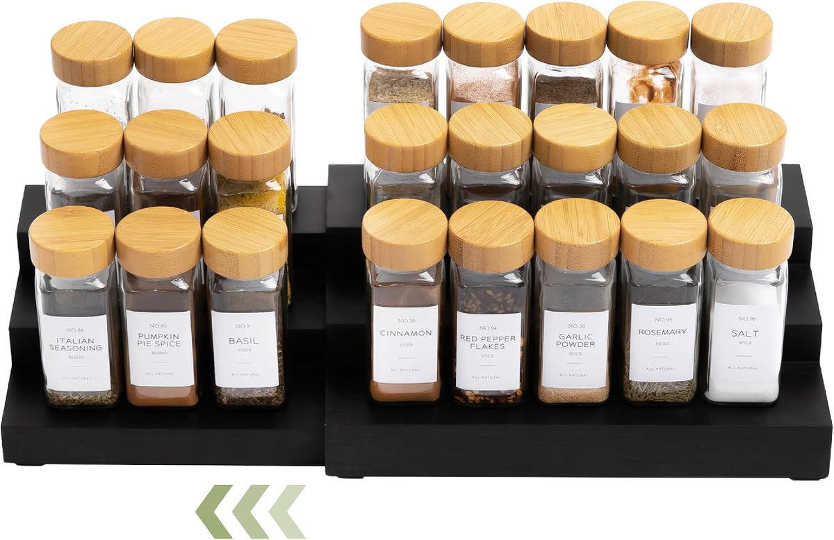 3-Tier Expandable Spice Rack Organizer, Black