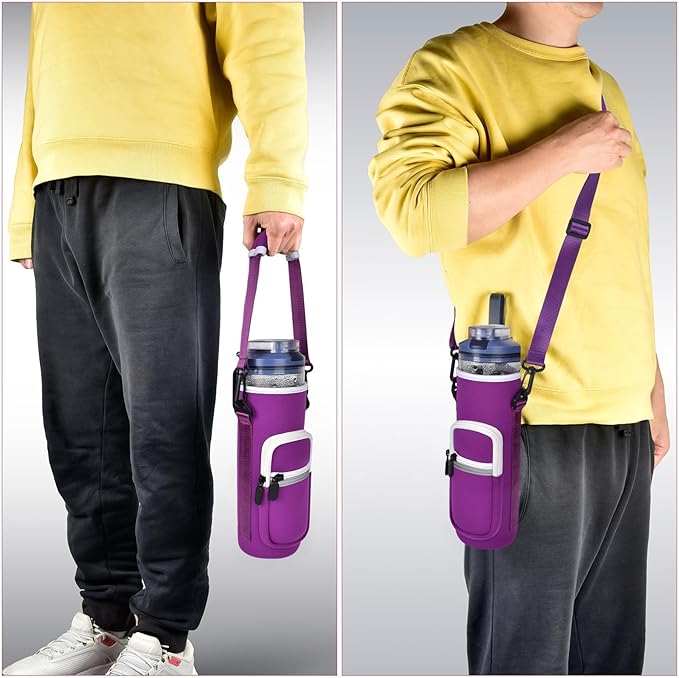 SAIKA Personal Blender Bag for Ninja Blast Max BC251/ BC151, Portable Cordless Blender Carrying Case with Reflective Strip, Shoulder Strap, Handle and Accessories Pocket (Cover Only) (Purple)