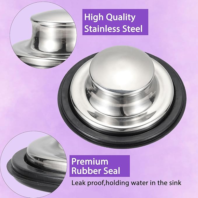 2 Pack Kitchen Sink Drain Strainer with Handle 4.5 inch Diameter, Rust Free (Kitchen Sink Stopper)