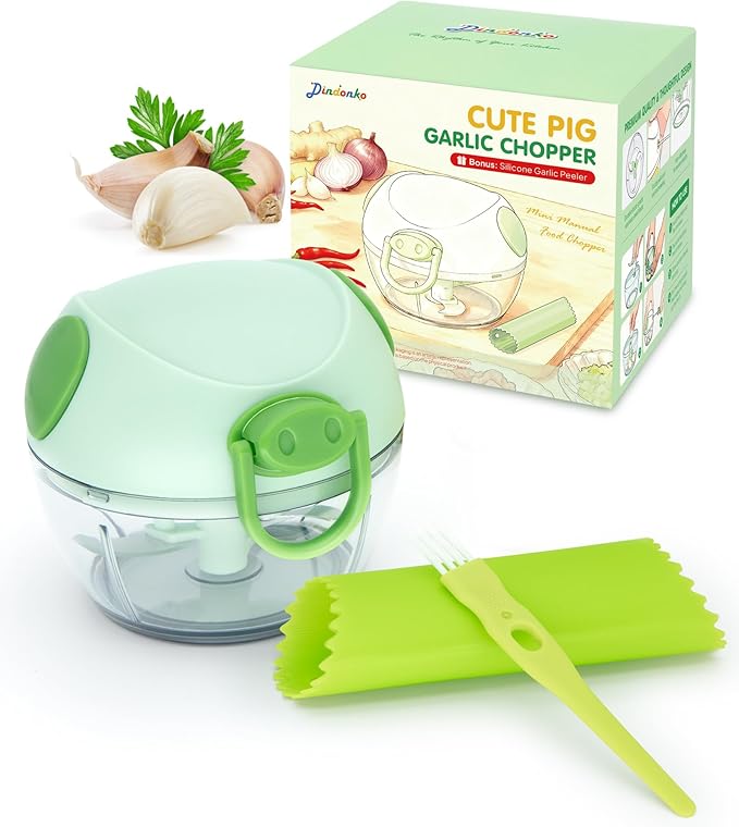 Multifunctional Vegetable Chopper & Manual Food Processor - Kitchen Gadgets with Food Chopper Container for Onion, Garlic, Veggies, Fruits, Nuts, Herbs