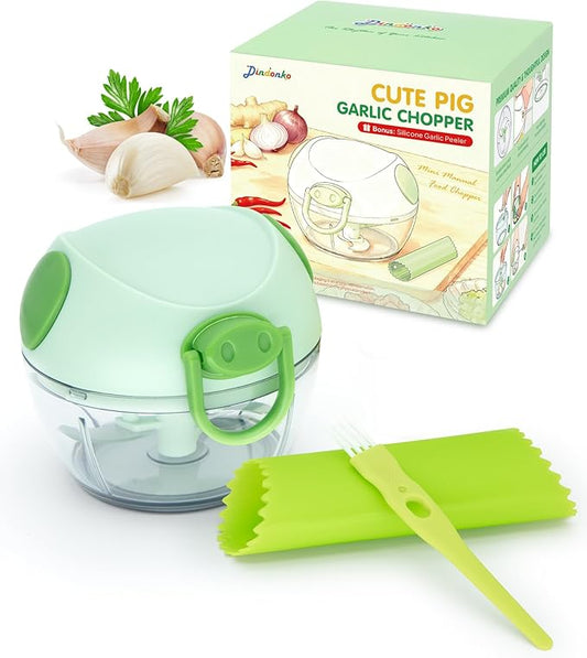Multifunctional Vegetable Chopper & Manual Food Processor - Kitchen Gadgets with Food Chopper Container for Onion, Garlic, Veggies, Fruits, Nuts, Herbs