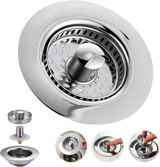 Kitchen Sink Drain Strainer, Chrome